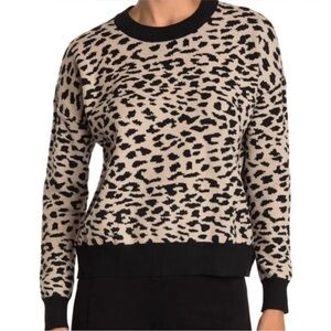 Tahari Leopard Print Sweater with Black Accents
